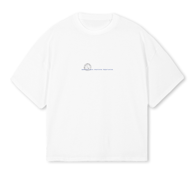 REUNIONIMPORTANTE White Oversized Boxy Tee.