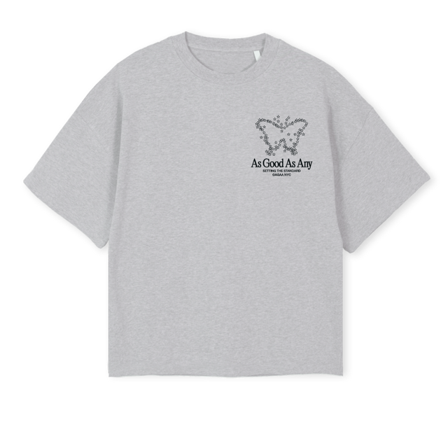 COSMICBUTTERFLYTEE Light Grey Marl Oversized Boxy Tee.