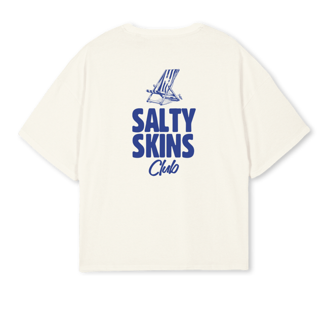 SAMPLESALTYSKINS Cream Oversized Boxy Tee.