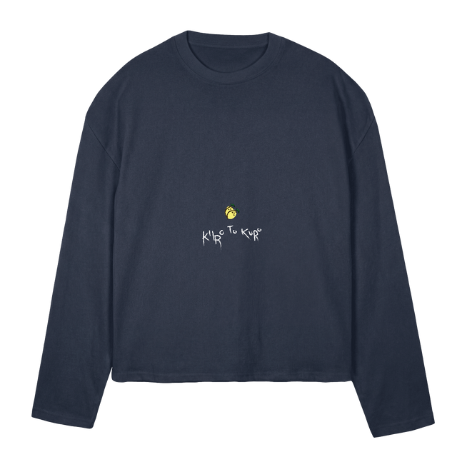 TEQUILLABLUE Navy Blue Oversized Boxy LS Tee.