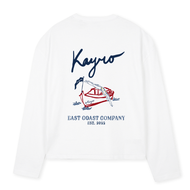 BOATXSSHIRT White Oversized Boxy LS Tee.