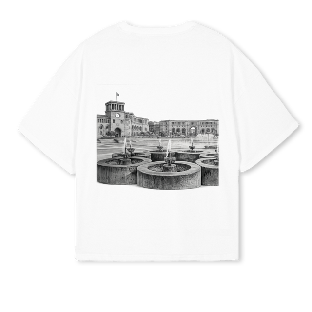 QNOZRO White Oversized Boxy Tee.