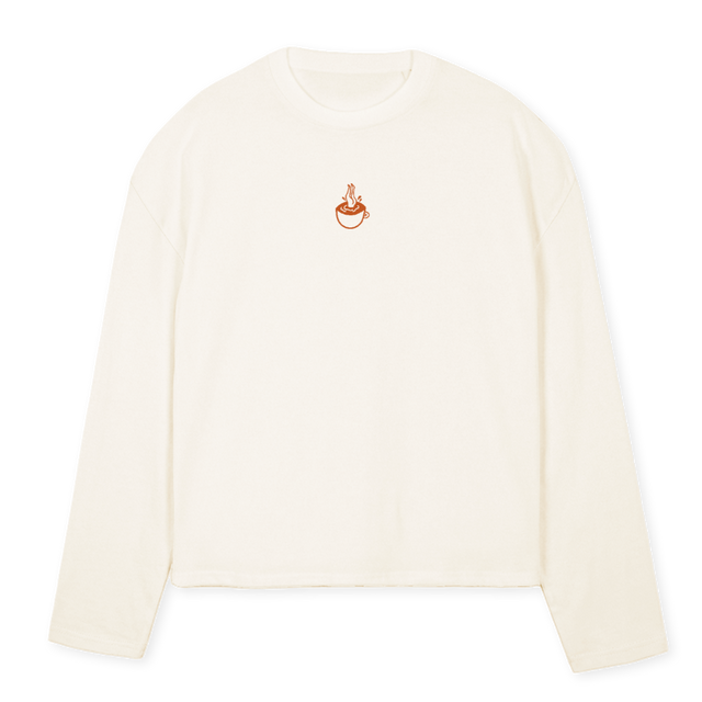 BLAC Vintage White Oversized Boxy LS Tee.