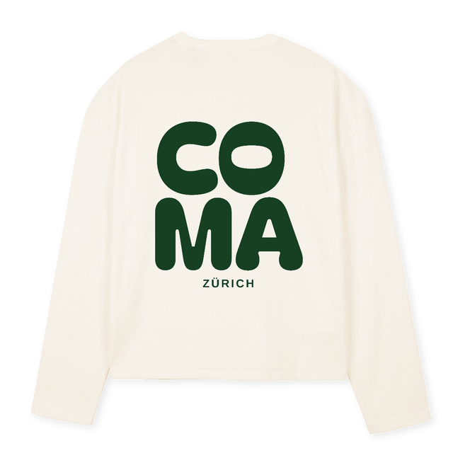 COMA LSBOXY OW Vintage White Oversized Boxy LS Tee.