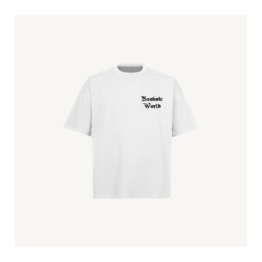 BLK EMBROIDERY W TEE White Oversized Boxy Tee.