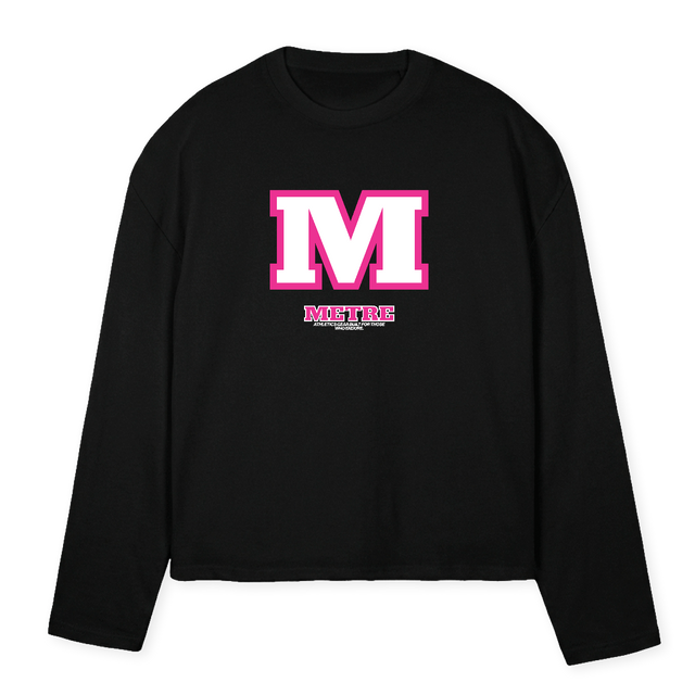 WINTERLONGEND Black Oversized Boxy LS Tee.