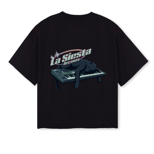 PANTHERLSR Black Oversized Boxy Tee.