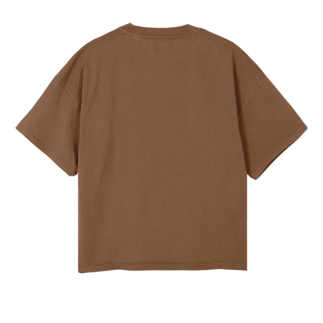 BOY CROPZ Vintage Tan Oversized Boxy Tee.