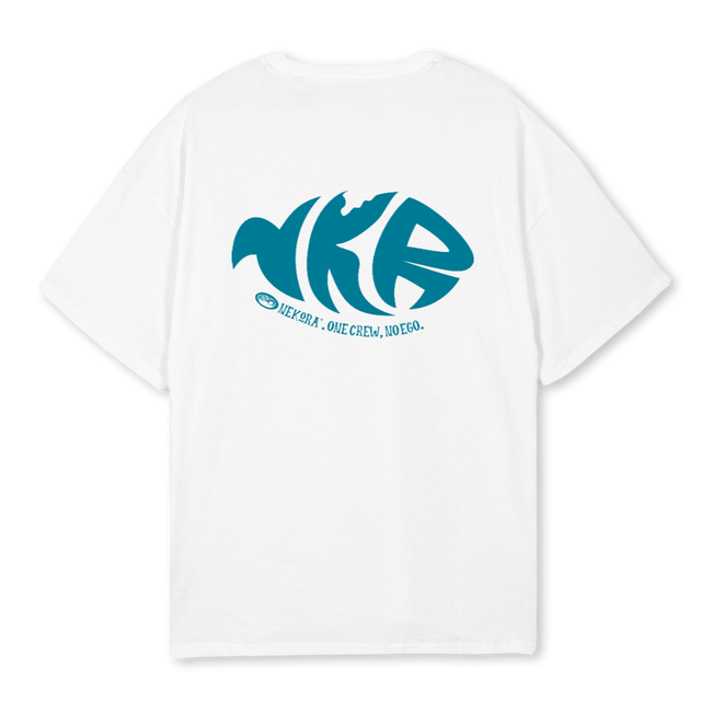 RASPA AZUL White Oversized Tee.