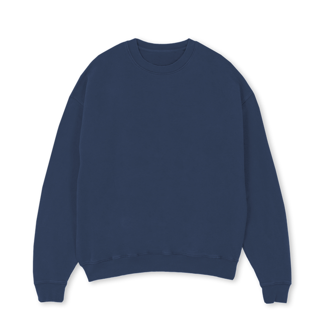 GLORYHOLESWEATNAVY Navy Blue Oversized Crewneck Sweater.