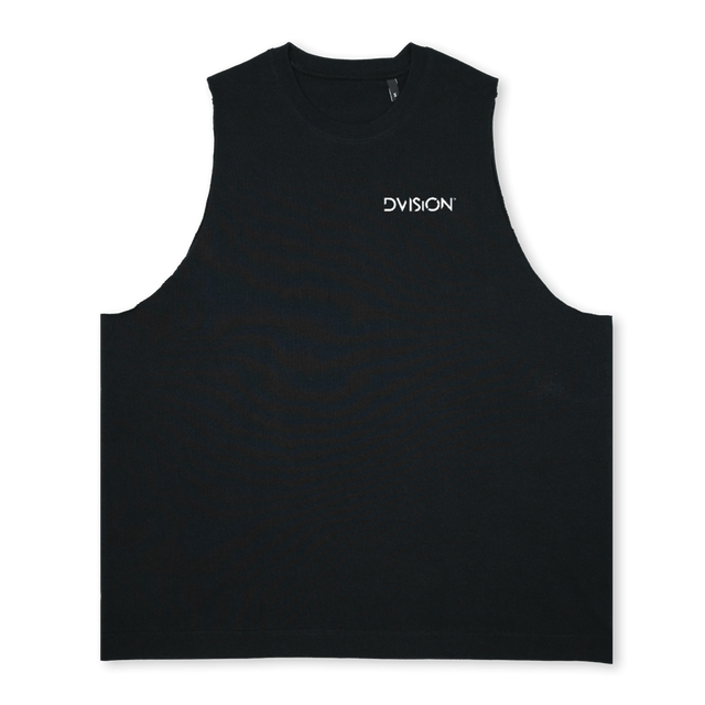 GYMTANK Deep Black Oversized Vest.