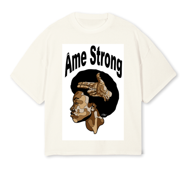 LPI Cream Oversized Boxy Tee.