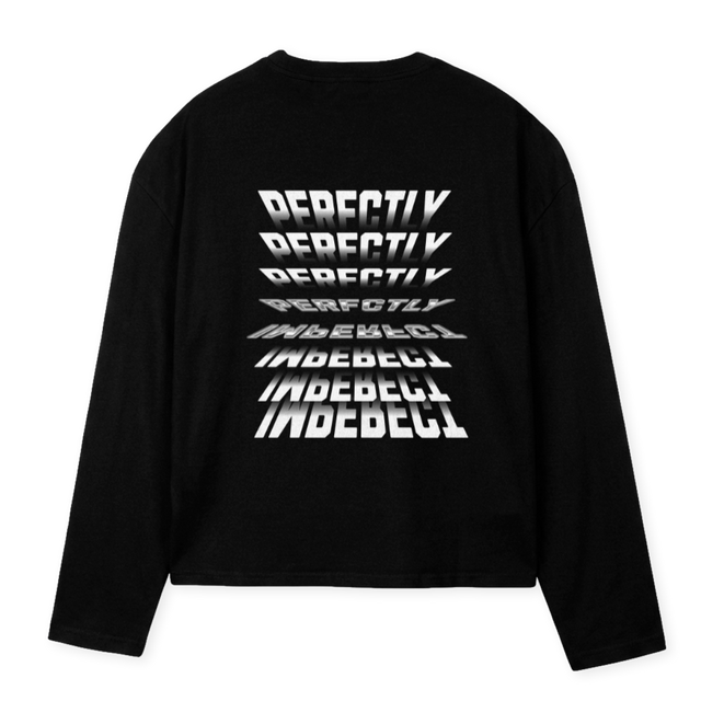 PERFCTLYTWISTED Black Oversized Boxy LS Tee.