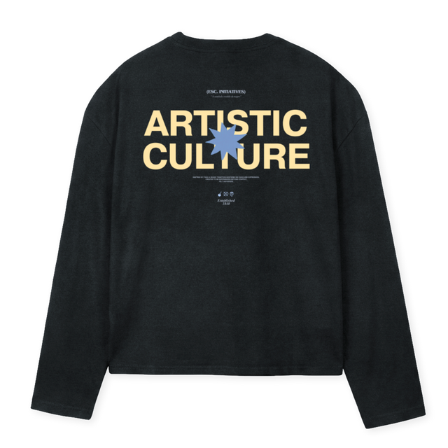 FADO Vintage Black Oversized Boxy LS Tee.