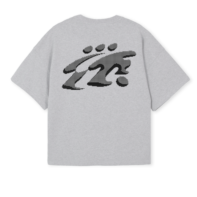 QUATRETROISTROISNOIR Light Grey Marl Oversized Boxy Tee.