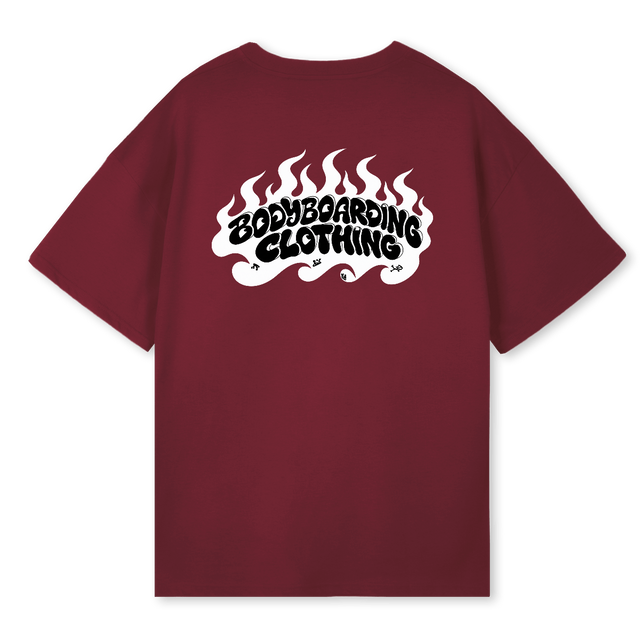 BBCLOTHING  Burgundy Oversized Tee.