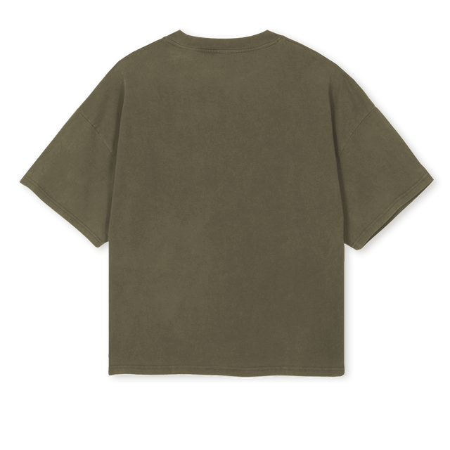 CONTENTIONGREEN Vintage Olive Oversized Boxy Tee.