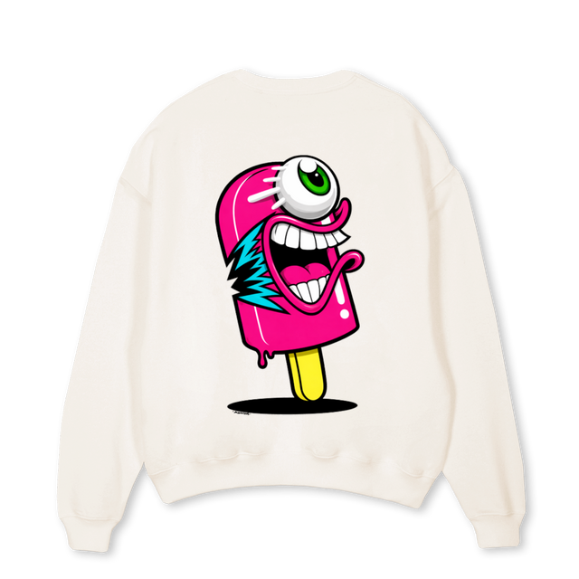 ULTRAWHITE Vintage White Oversized Crewneck Sweater.