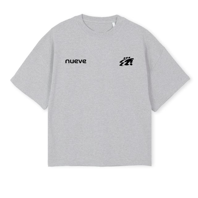 QUATRETROISTROISNOIR Light Grey Marl Oversized Boxy Tee.