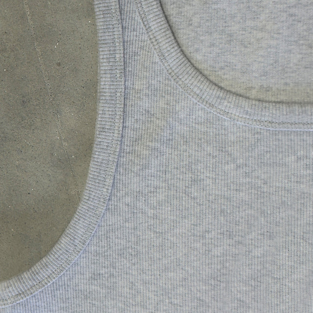 Light Grey Marl Slim Ribbed Tank.