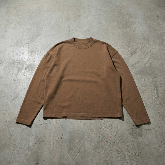 Vintage Tan Oversized Boxy LS Tee.