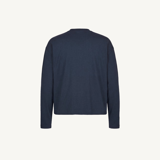 Navy Blue Oversized Boxy LS Tee.