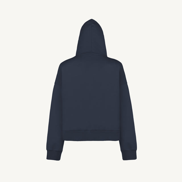 Navy Blue Oversized Boxy Hoodie.