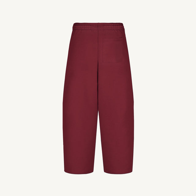 Burgundy Straight-Leg Baggy Sweatpants.