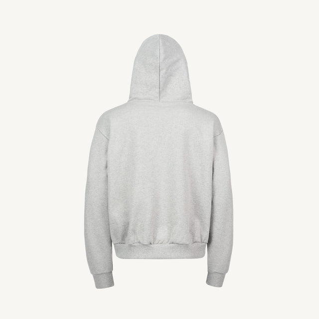 Light Grey Marl Ultra Heavy Oversized Zipped Hoodie.