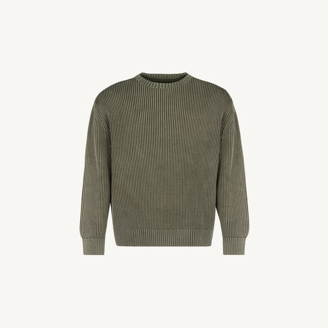 Vintage Olive Tejo Relaxed Knit Sweater Mockups.