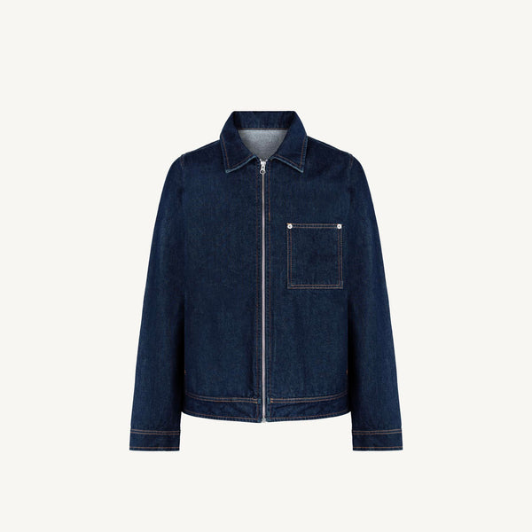 Raw Indigo Relaxed Denim Jacket. – WATC STUDIO