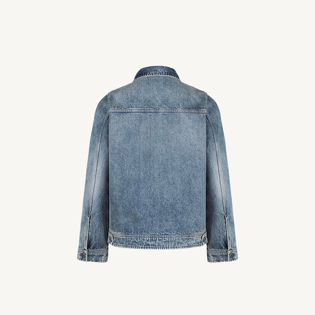 Faded Mid Blue Relaxed Denim Jacket.