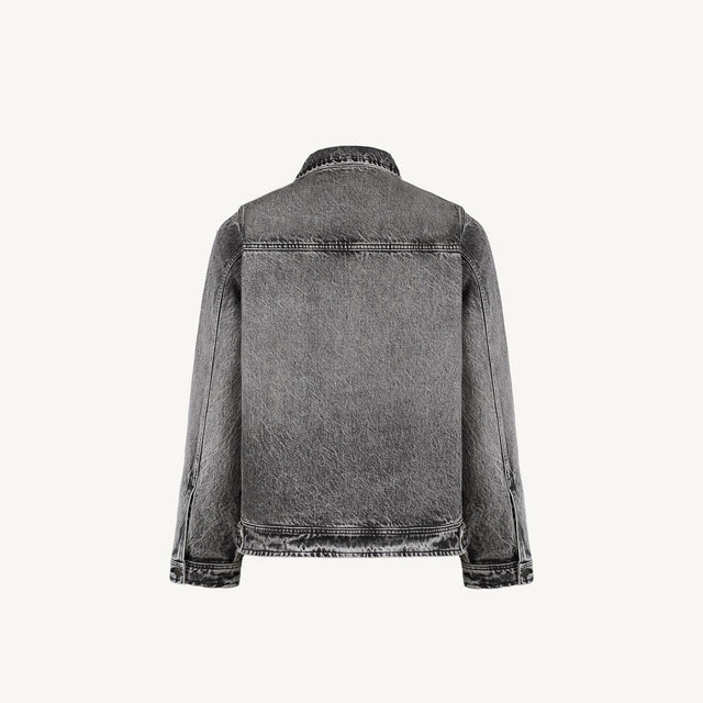 Faded Mid Grey Relaxed Denim Jacket.