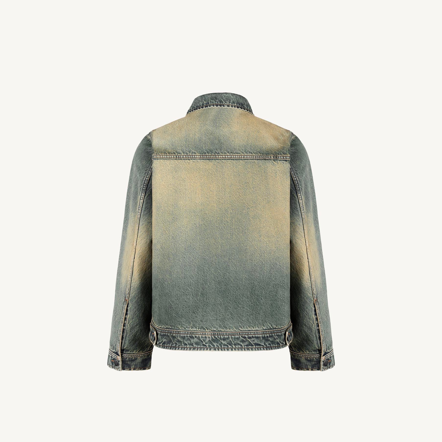 Faded Burn Light Blue Relaxed Denim Jacket. – WATC STUDIO