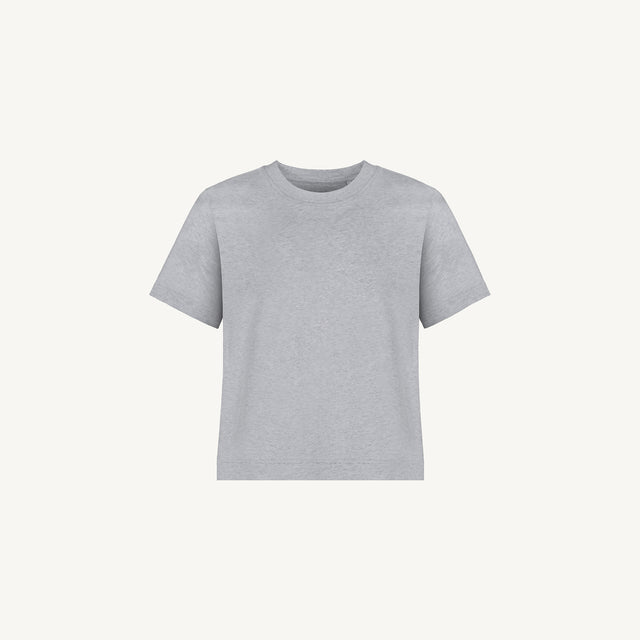 Light Grey Marl Women’s Clean Cut Tee Mockups.