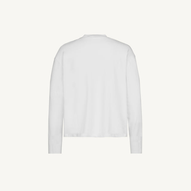 White Oversized Boxy LS Tee.