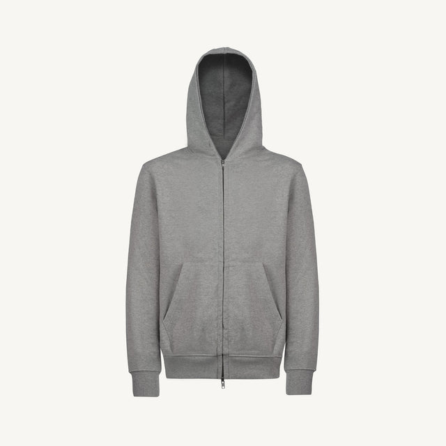 Grey Marl Regular Zipped Hoodie.