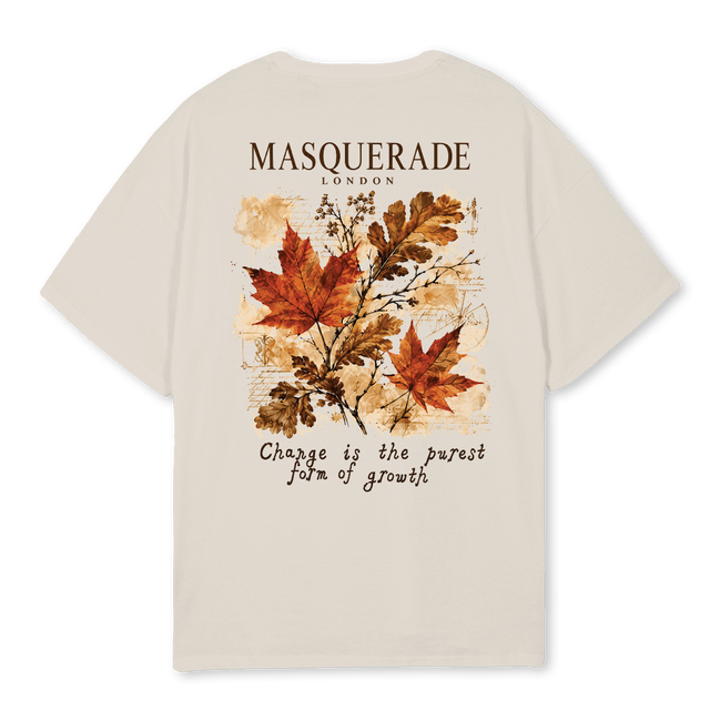 AUTUMN POETRY Natural Oversized Tee.
