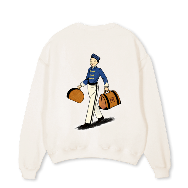 SWEATGROOM Vintage White Oversized Crewneck Sweater.