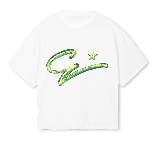 BRAZILIAN SHIR White Oversized Boxy Tee.