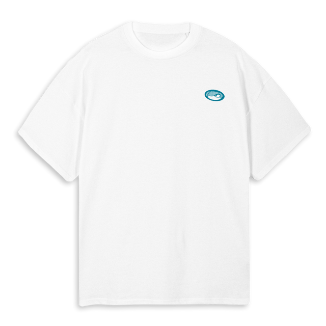 RASPA AZUL White Oversized Tee.
