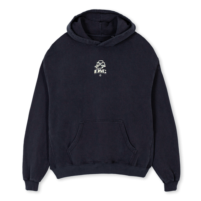 EKCHOODTWENTYSIX Vintage Black Oversized Hoodie.