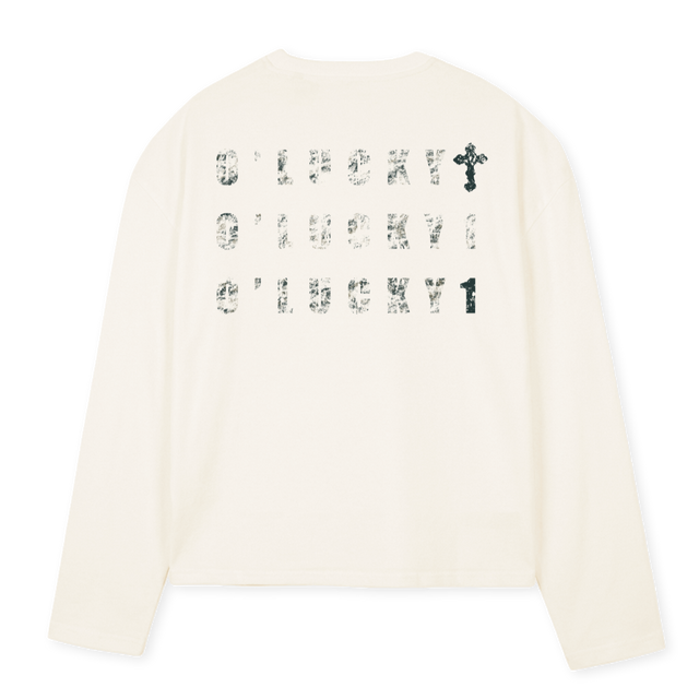 LUCKYEAGLE Vintage White Oversized Boxy LS Tee.