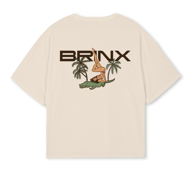 GGSUMMER Natural Oversized Boxy Tee.