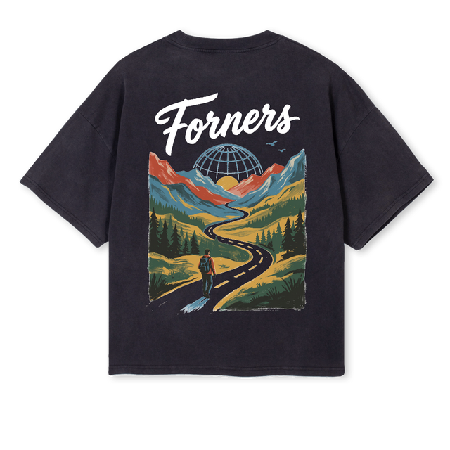 EXPEDITION  Vintage Black Oversized Boxy Tee.