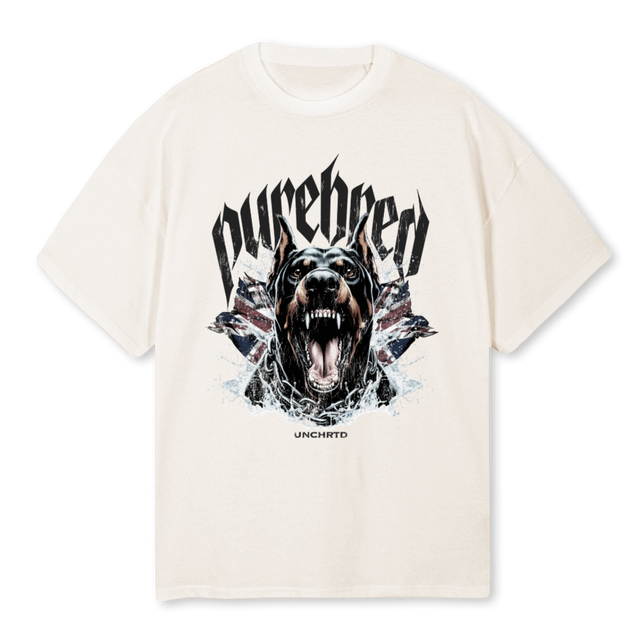 PUREBRED Vintage White Oversized Tee.
