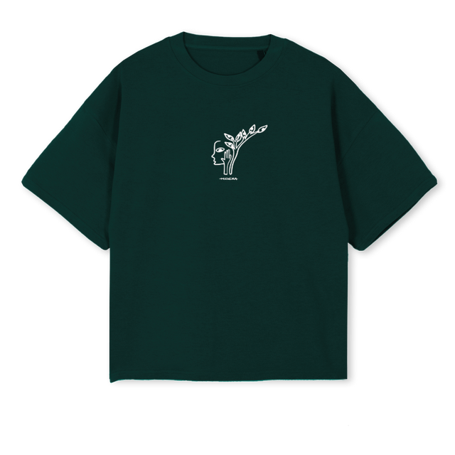 THETREEGREENWHITE Wild Green Oversized Boxy Tee.