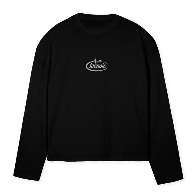 LACNOIRMISTCIRCLE Black Oversized Boxy LS Tee.