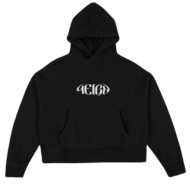 HOODINUOFNUN Black Oversized Boxy Hoodie.