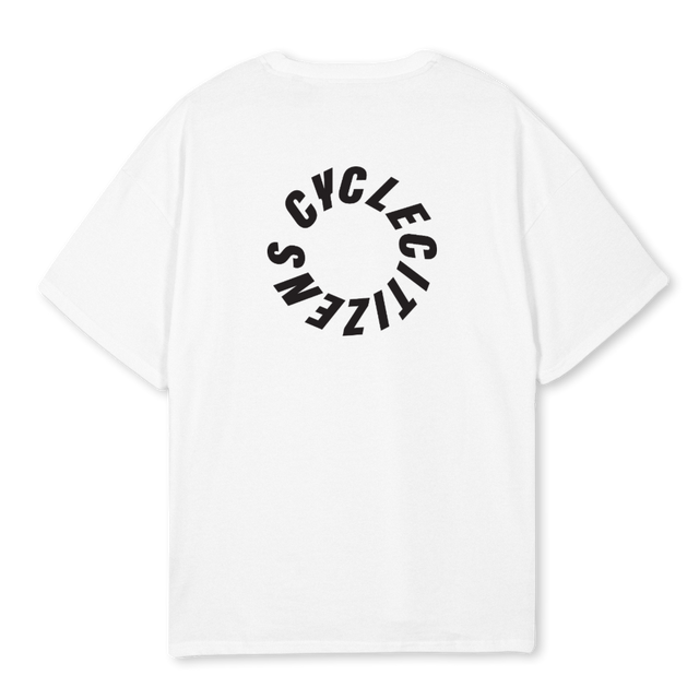 CIRCLEBACK White Oversized Tee.